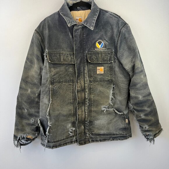 Carhartt Mens FR Traditional Jacket Size M Distressed Thrashed Wrecked Faded - Picture 1 of 16